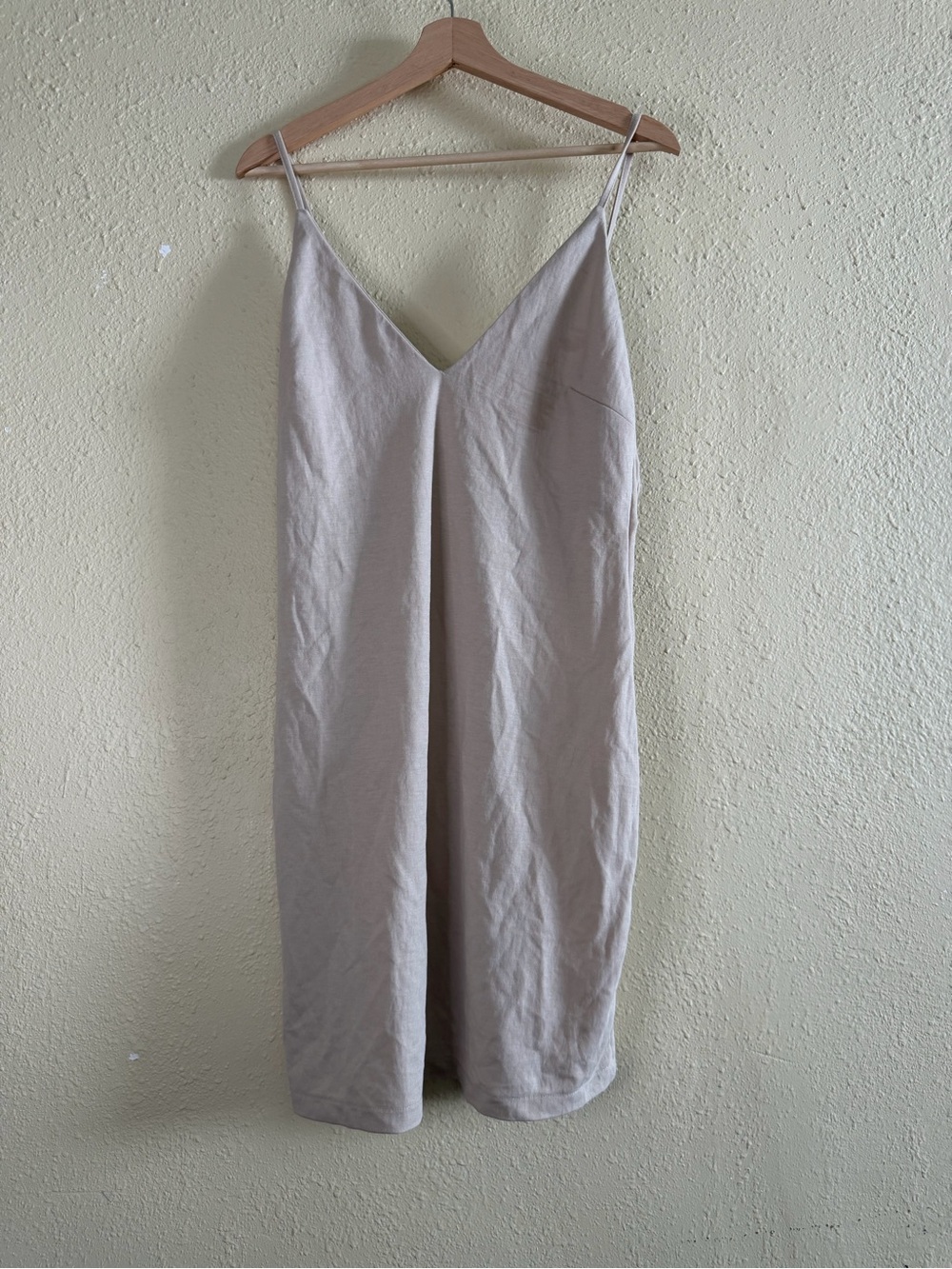 H&M Neutral Beige Slip Dress with Thin Straps